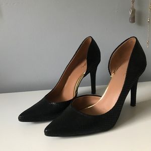 Black & Gold Snakeskin Print Black Stiletto